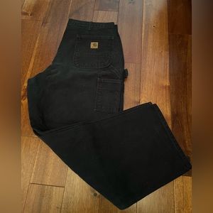 Carhartt Men’s Black Denim carpenter duck pants 38x30 Preowned look new